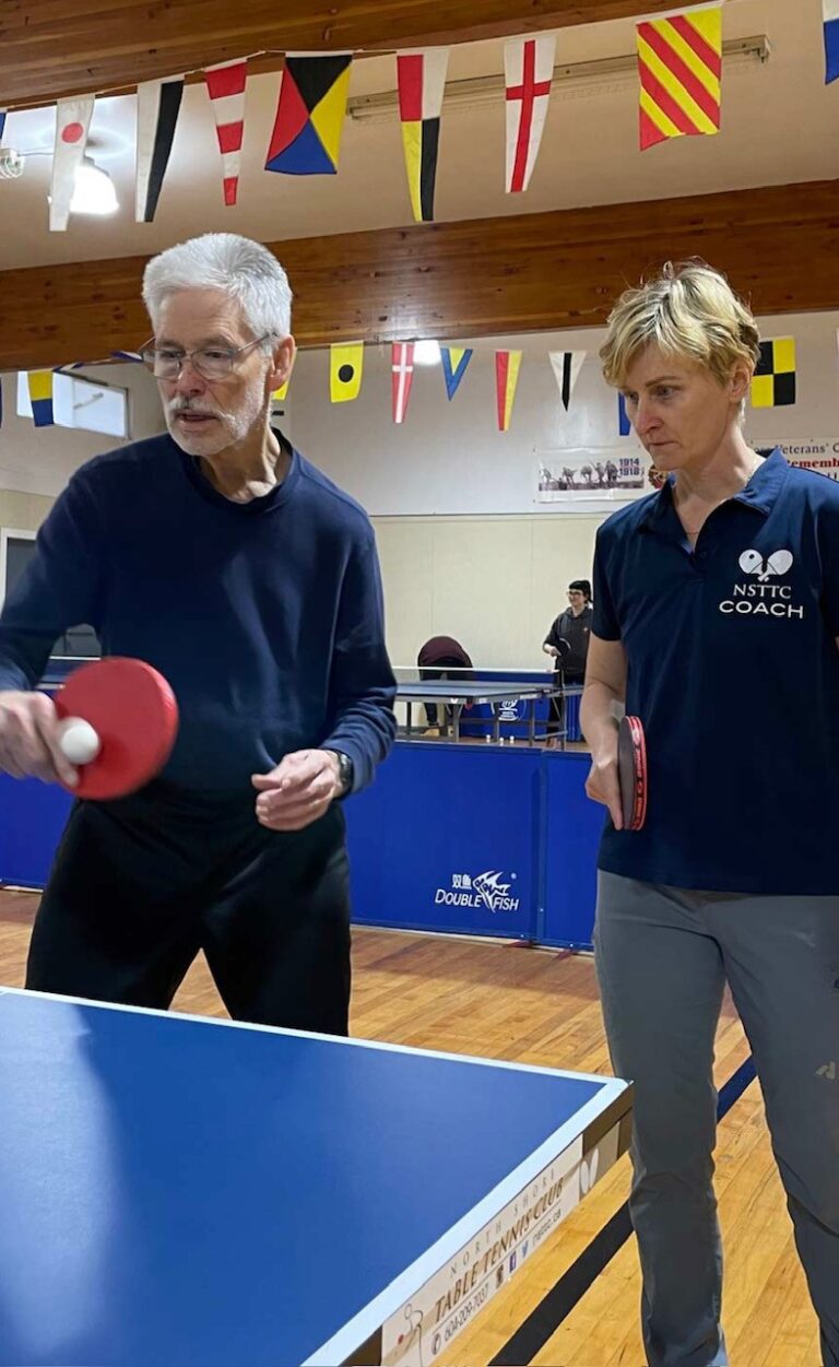 Coach Luba Sadovska from North Shore Table Tennis