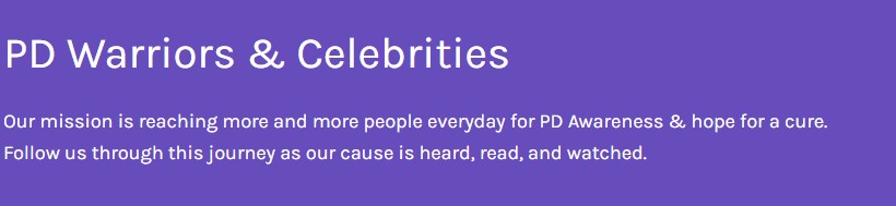 Public Figures, Celebrities and PD Warriors Diagnosed with PD