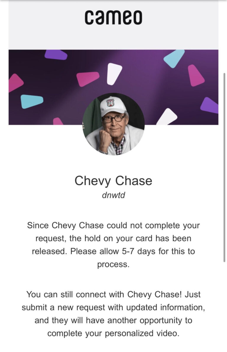 Celebrities continue to support this cause—yet Mr. Chevy Chase declined…