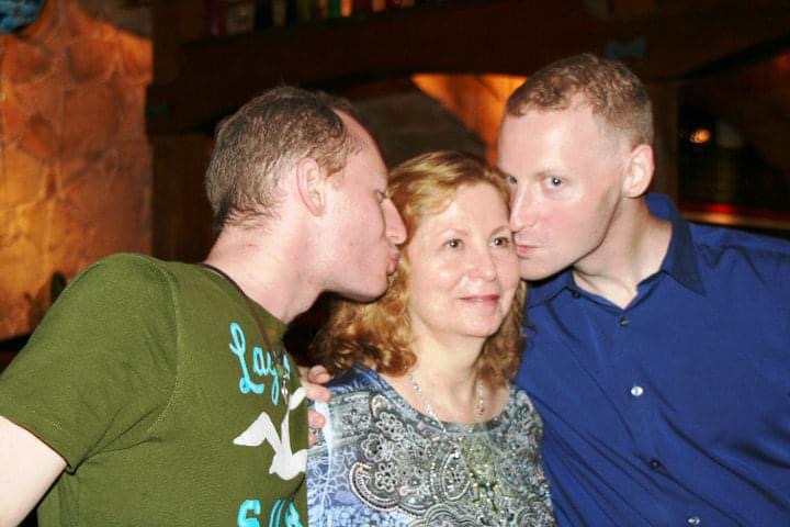 Sharon with her sons