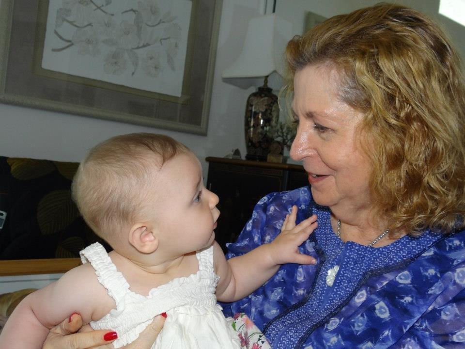 Sharon with a grandchild